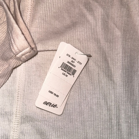 Cream Ribbed Scoop Neck Tank Top - Picture 7 of 7
